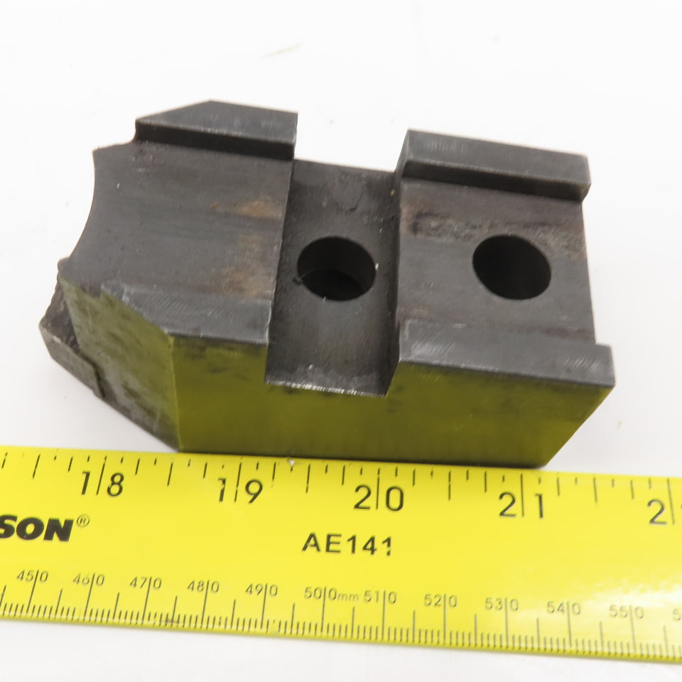 Lathe Chuck Jaw Tongue And Groove W/ Replaceable Contact Tips Lot Of 3