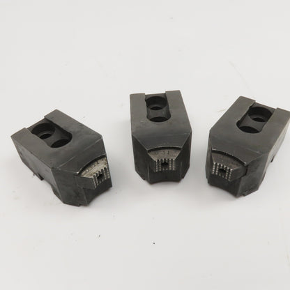 Lathe Chuck Jaw Tongue And Groove W/ Replaceable Contact Tips Lot Of 3