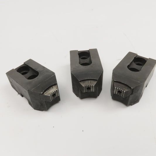 Lathe Chuck Jaw Tongue And Groove W/ Replaceable Contact Tips Lot Of 3