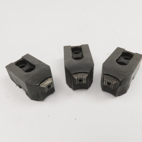 Lathe Chuck Jaw Tongue And Groove W/ Replaceable Contact Tips Lot Of 3