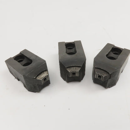 Lathe Chuck Jaw Tongue And Groove W/ Replaceable Contact Tips Lot Of 3
