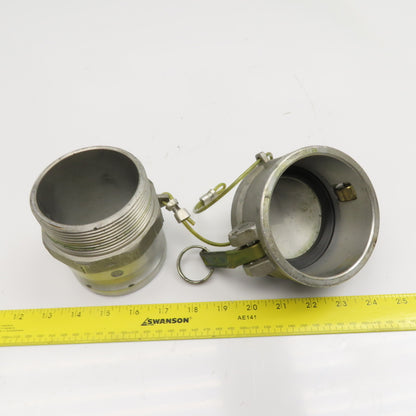 3DC 3F 3" Aluminum Type F Male Female Camlock Adaptor And Cover