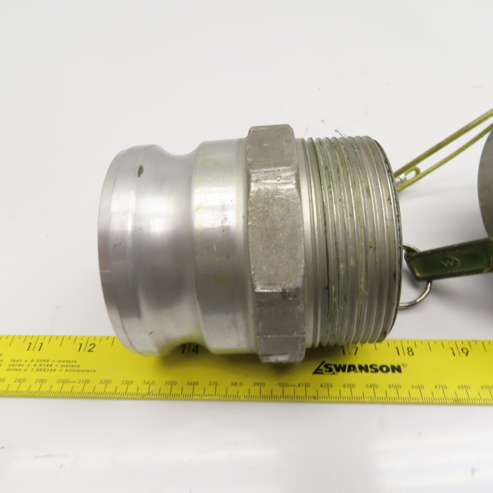 3DC 3F 3" Aluminum Type F Male Female Camlock Adaptor And Cover