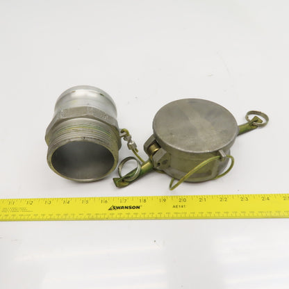 3DC 3F 3" Aluminum Type F Male Female Camlock Adaptor And Cover
