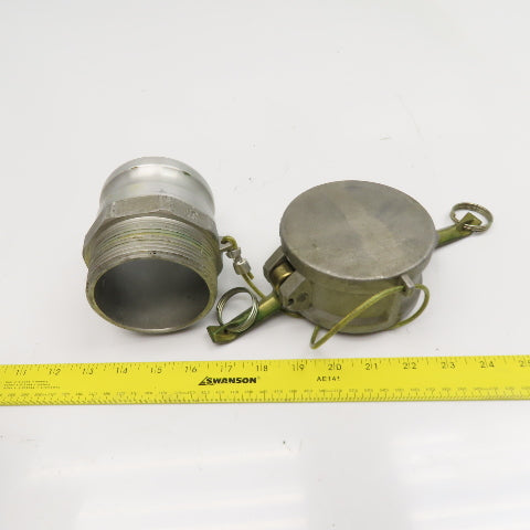 3DC 3F 3" Aluminum Type F Male Female Camlock Adaptor And Cover