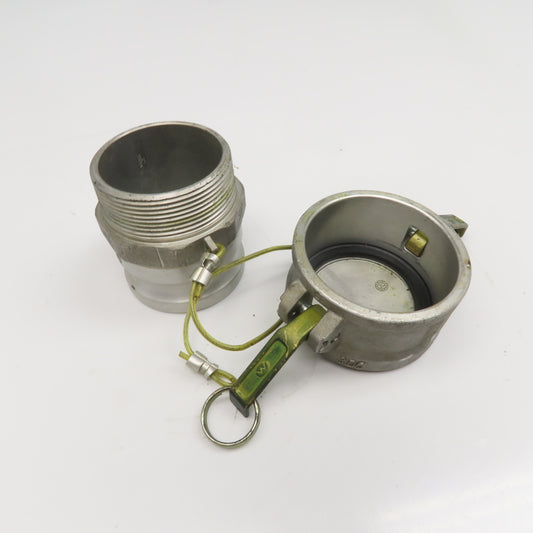 3DC 3F 3" Aluminum Type F Male Female Camlock Adaptor And Cover