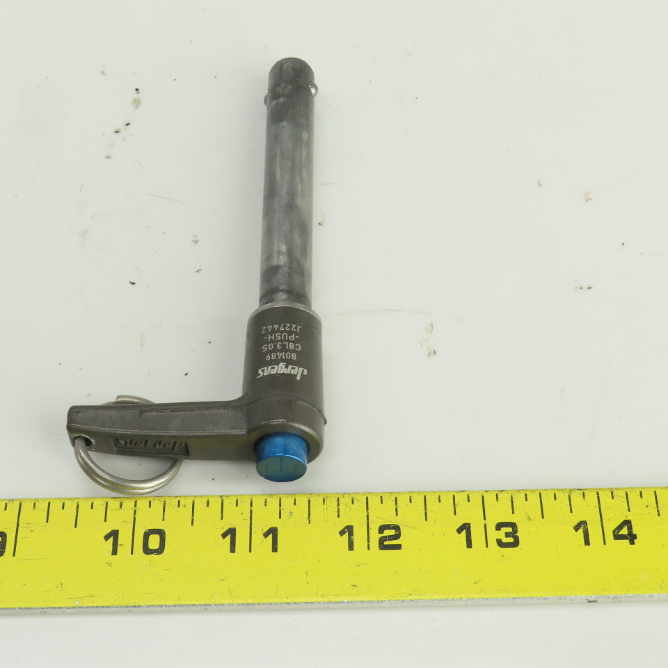 Jergens 801489 Push Button Quick Release Pin l-Handle 1/2"x3-3/8" Useable Length