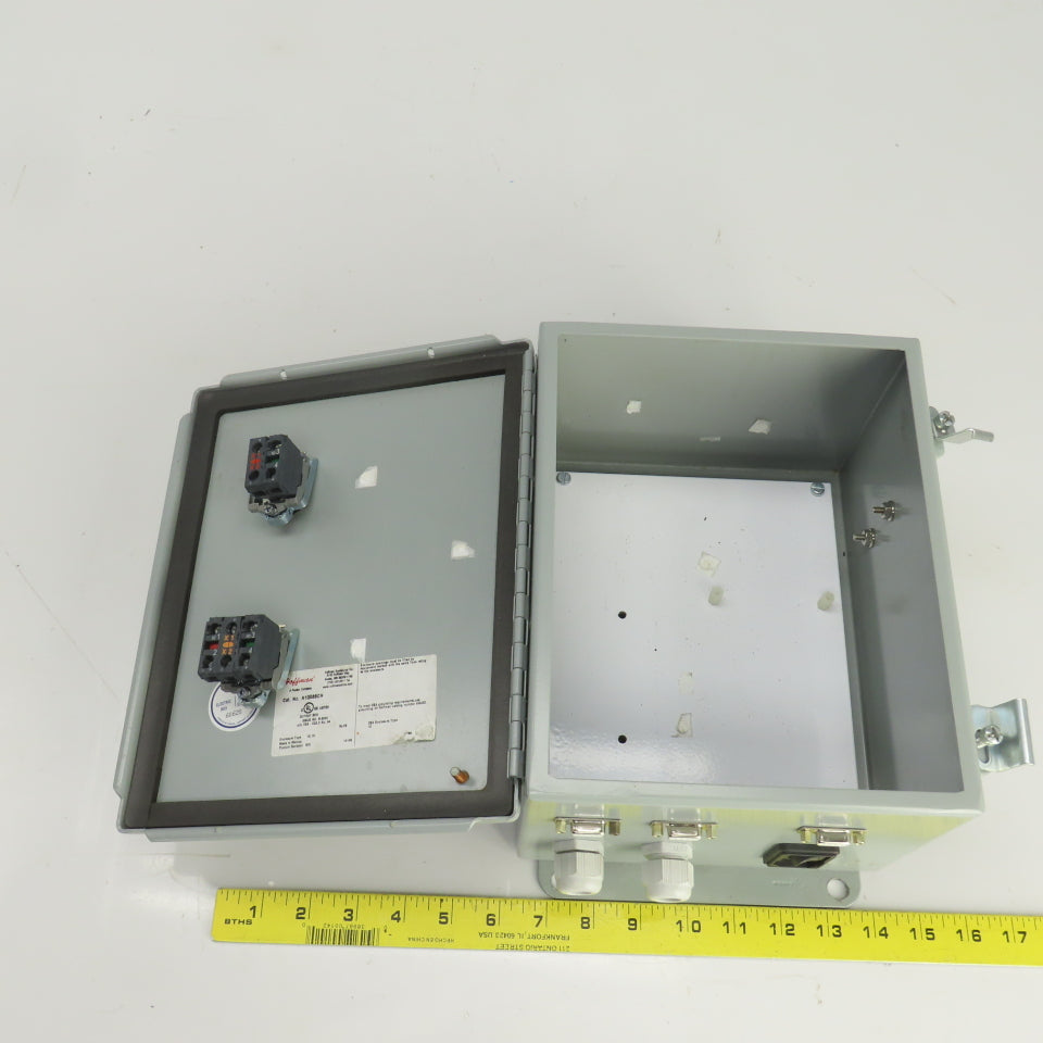 Hoffman A10086CH 10" x 8" x 6" Electrical Enclosure W/Backplate & Switch