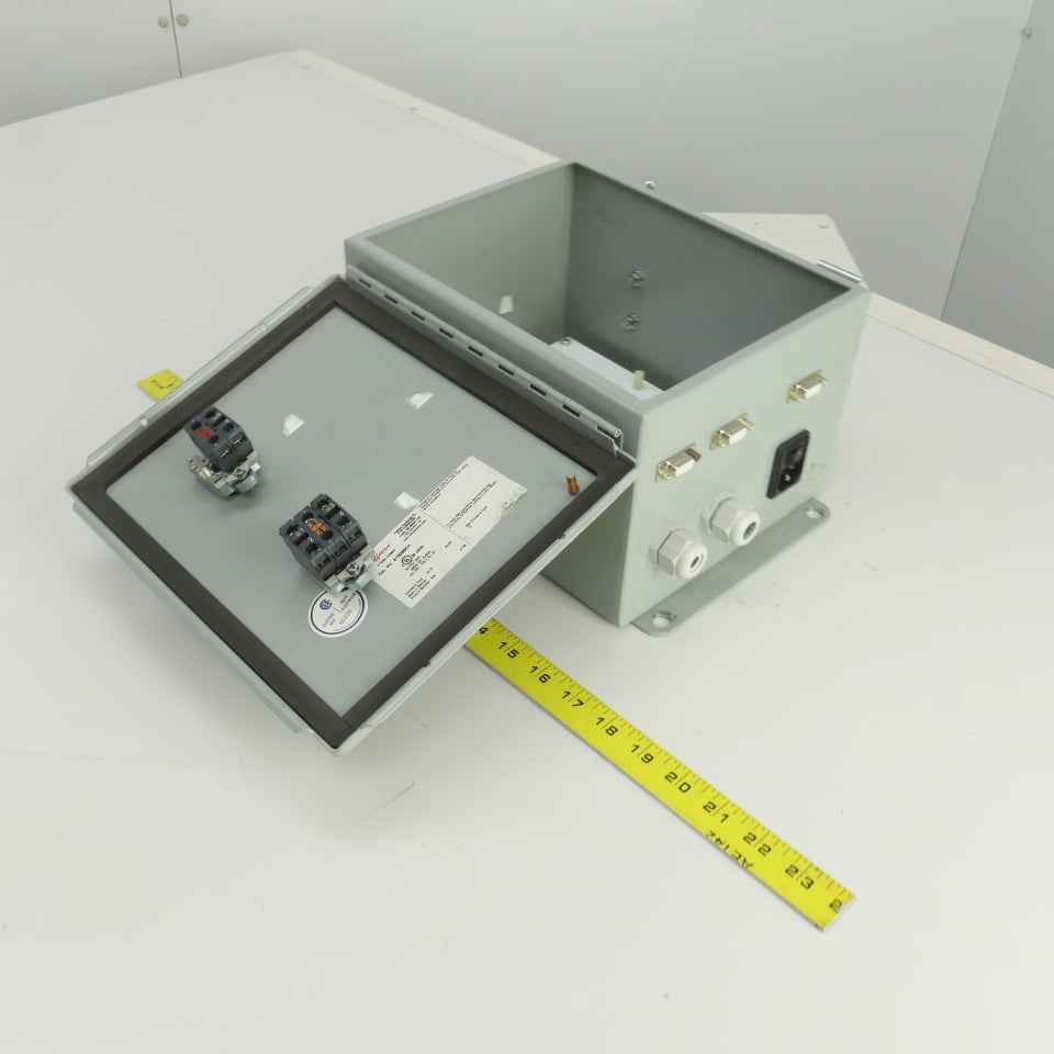 Hoffman A10086CH 10" x 8" x 6" Electrical Enclosure W/Backplate & Switch