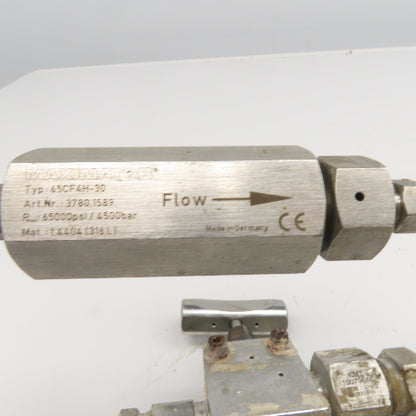 KMT 10079465 Stainless Steel High Pressure Valve Line Filter & TEE 65000 PSI