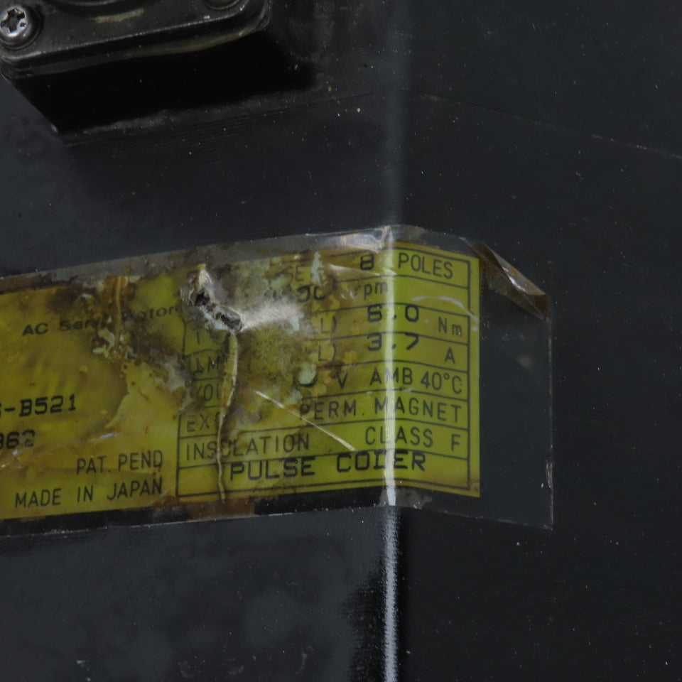 Fanuc A06B-0106-B521 Model 5E 6.0Nm AC Servo Motor 3000RPM 3.7A
