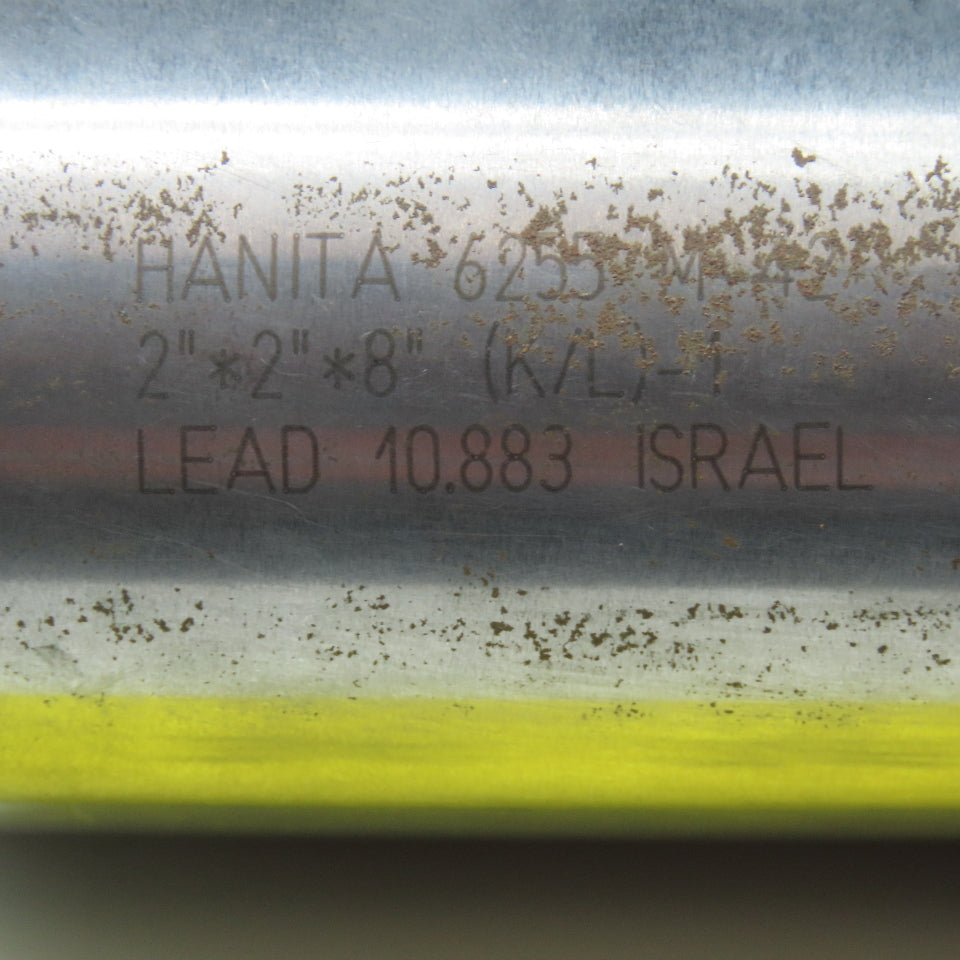 Hanita 6255 2" Roughing Square Face/End Mill 8F 2" Shank 8-1/2" LOC 11-3/4" OAL