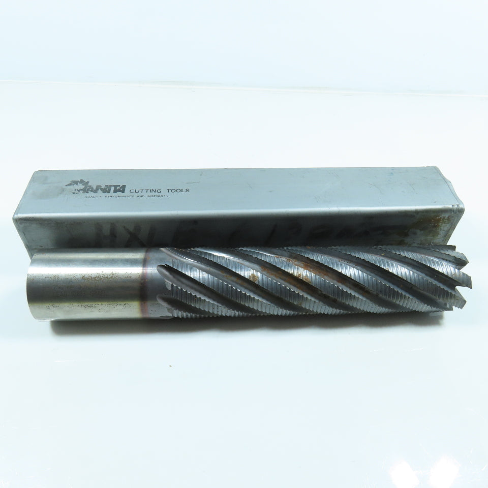 Hanita 6255 2" Roughing Square Face/End Mill 8F 2" Shank 8-1/2" LOC 11-3/4" OAL
