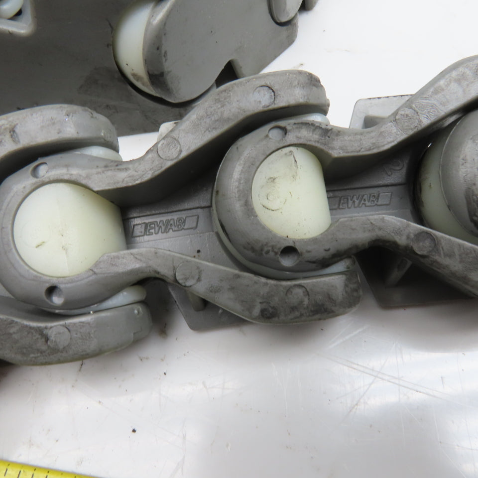 EWAB 2" Wide Nylon Side Flexing Flow Line Safety Top Conveyor Chain 9'