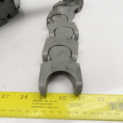 EWAB 2" Wide Nylon Side Flexing Flow Line Safety Top Conveyor Chain 9'