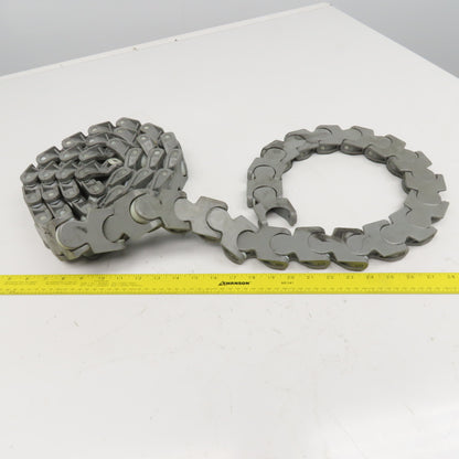 EWAB 2" Wide Nylon Side Flexing Flow Line Safety Top Conveyor Chain 9'