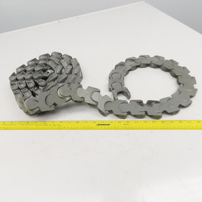 EWAB 2" Wide Nylon Side Flexing Flow Line Safety Top Conveyor Chain 9'