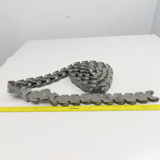 EWAB 2" Wide Nylon Side Flexing Flow Line Safety Top Conveyor Chain 9'