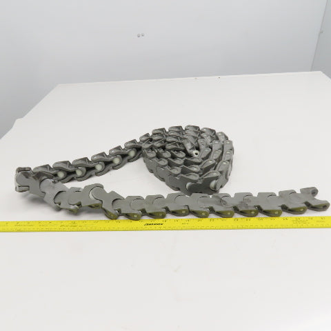 EWAB 2" Wide Nylon Side Flexing Flow Line Safety Top Conveyor Chain 9'