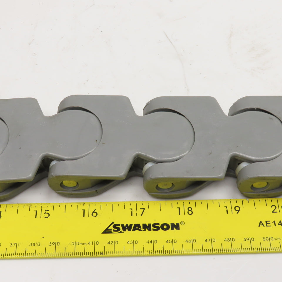EWAB 2" Wide Nylon Side Flexing Flow Line Safety Top Conveyor Chain 16'5"