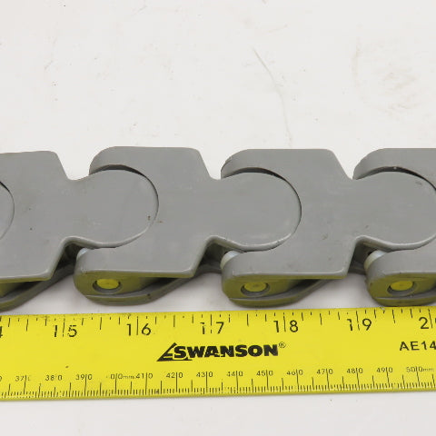 EWAB 2" Wide Nylon Side Flexing Flow Line Safety Top Conveyor Chain 16'5"