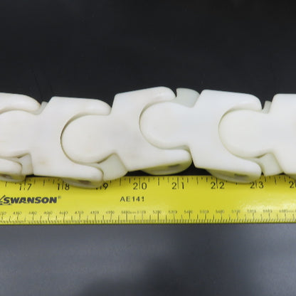 EWAB 2" Wide Nylon Side Flexing Flow Line Safety Top Conveyor Chain 16'