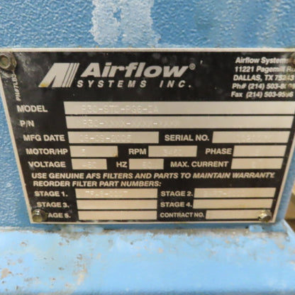 Airflow Systems MP30-STD-PG6-IA 5Hp Oil Mist Collection & Filtration Unit 3Ph