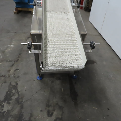 64" Incline Center Drive Slide Bed SS Conveyor 12" Plastic Chain Belt 55FPM 3Ph