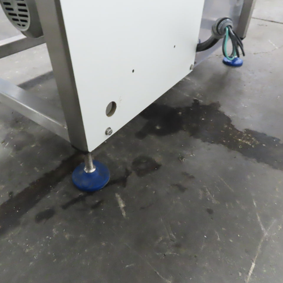 64" Incline Center Drive Slide Bed SS Conveyor 12" Plastic Chain Belt 55FPM 3Ph