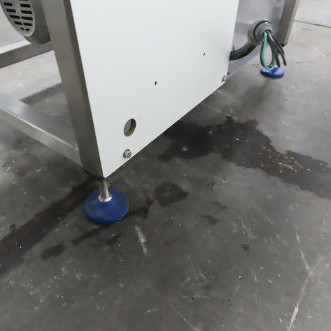 64" Incline Center Drive Slide Bed SS Conveyor 12" Plastic Chain Belt 55FPM 3Ph