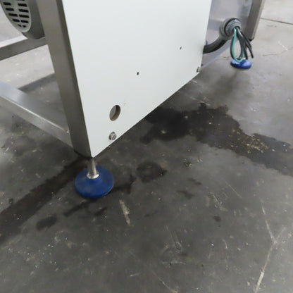 64" Incline Center Drive Slide Bed SS Conveyor 12" Plastic Chain Belt 55FPM 3Ph