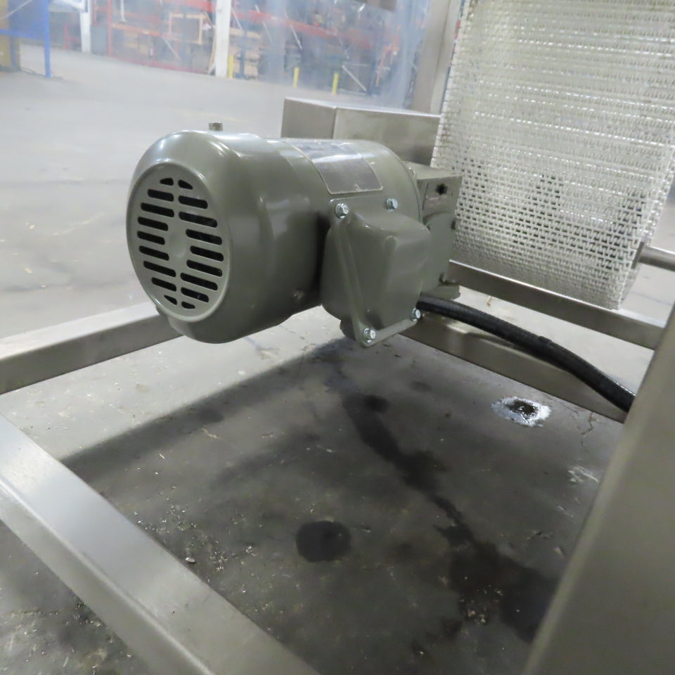 64" Incline Center Drive Slide Bed SS Conveyor 12" Plastic Chain Belt 55FPM 3Ph