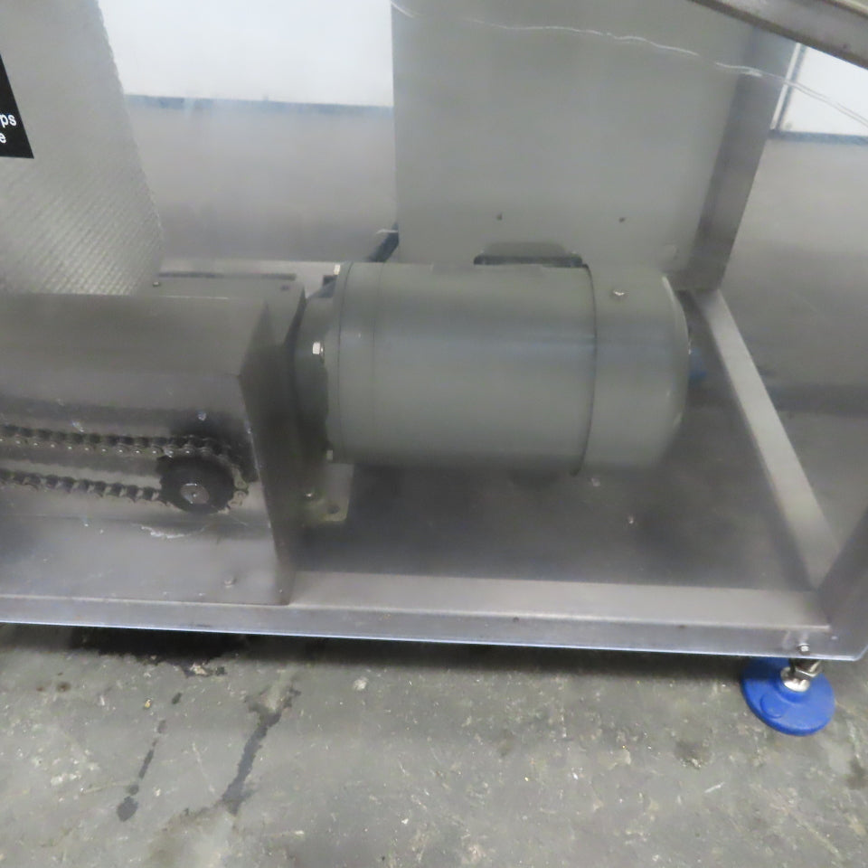 64" Incline Center Drive Slide Bed SS Conveyor 12" Plastic Chain Belt 55FPM 3Ph