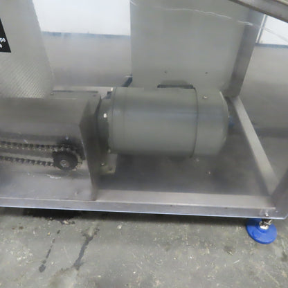 64" Incline Center Drive Slide Bed SS Conveyor 12" Plastic Chain Belt 55FPM 3Ph