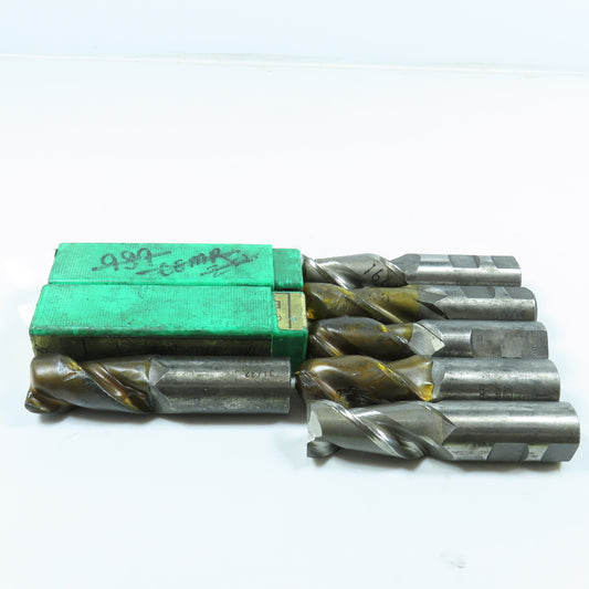 Misc. Square End Mill 2 Flute 1" Shank Various Dia. Lot of 8