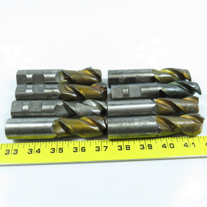 Misc. Square End Mill 2 Flute 1" Shank Various Dia. Lot of 8