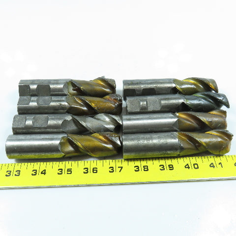 Misc. Square End Mill 2 Flute 1" Shank Various Dia. Lot of 8