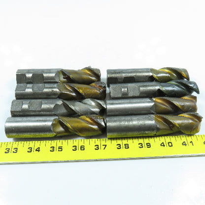 Misc. Square End Mill 2 Flute 1" Shank Various Dia. Lot of 8