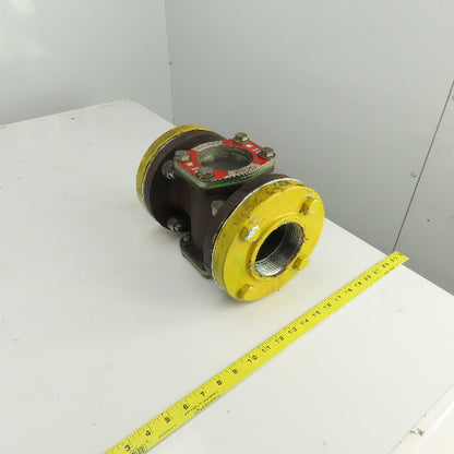 OPW Visi-Flo 1420 3" NPT Inline WCB Steel Sight Flow Indicator 200PSI