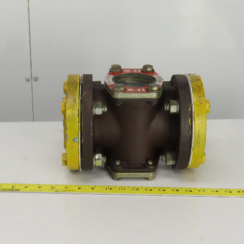 OPW Visi-Flo 1420 3" NPT Inline WCB Steel Sight Flow Indicator 200PSI