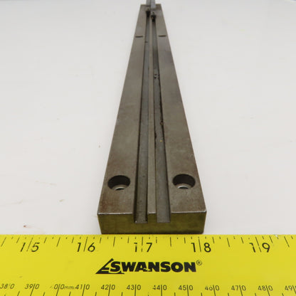 Steel Limit Switch Dog Rail 6mm 2 Groove 48mm x 650mm