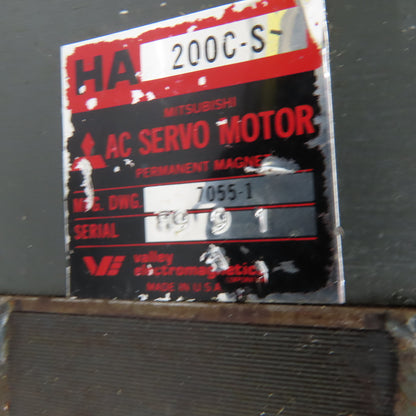 Mitsubishi HA200C-S Permanent Magnet AC Servo Motor Encoder 35mm Shaft