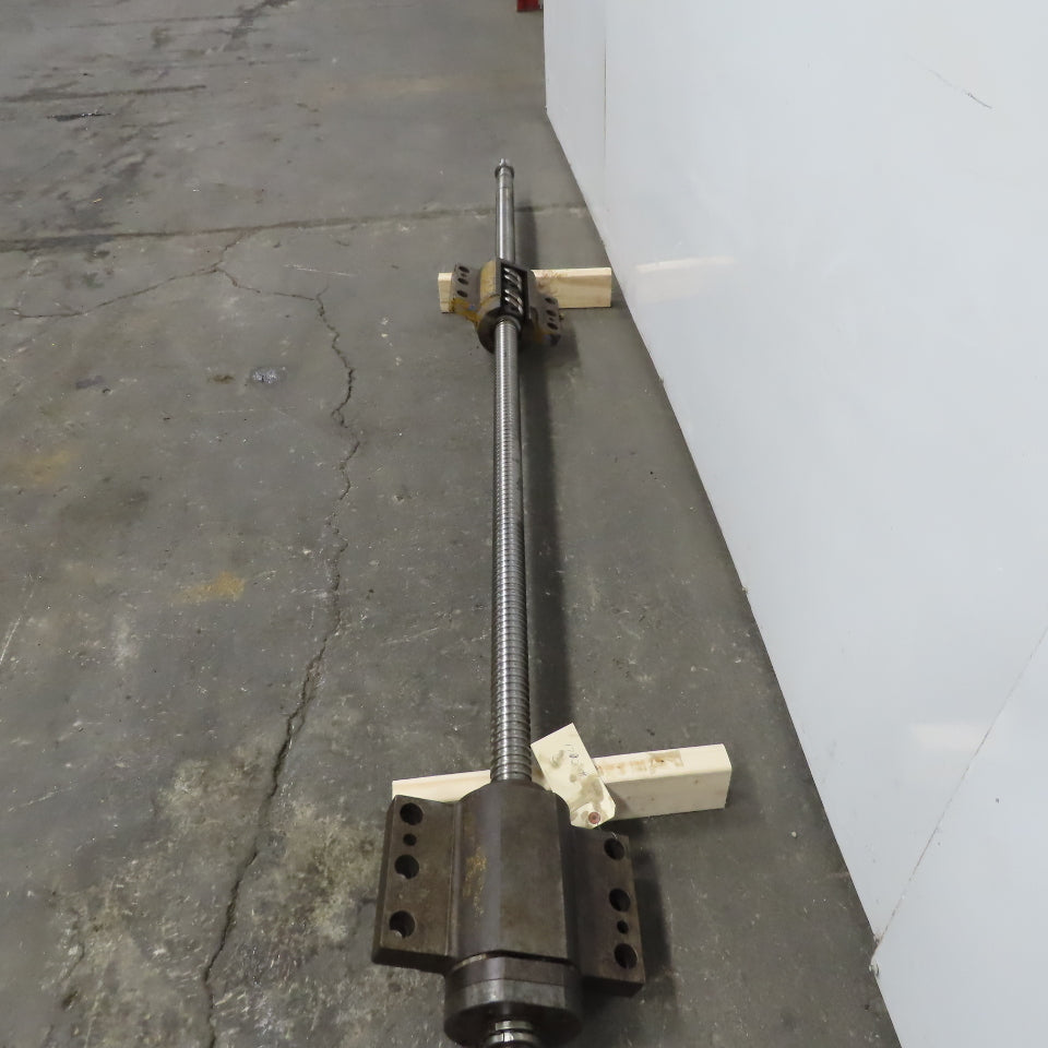 Mazak AJV 32/40 50mm Ball Screw 12mm Pitch Ball Nut 74" Screw Length 94-3/8" OAL