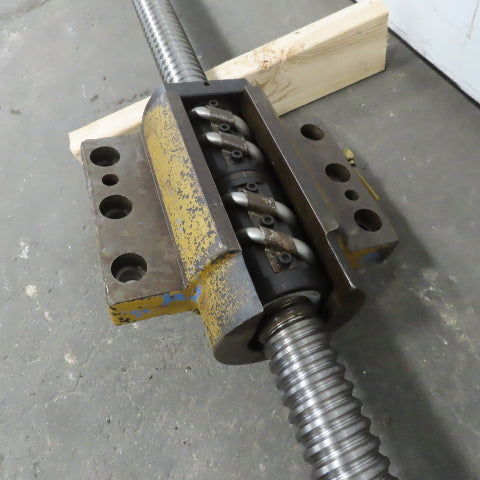 Mazak AJV 32/40 50mm Ball Screw 12mm Pitch Ball Nut 74" Screw Length 94-3/8" OAL