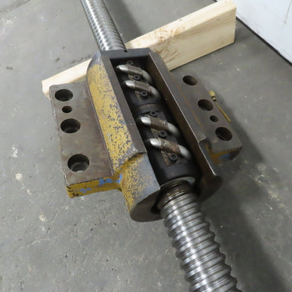 Mazak AJV 32/40 50mm Ball Screw 12mm Pitch Ball Nut 74" Screw Length 94-3/8" OAL