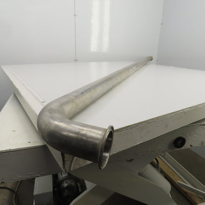1-1/2" Stainless Steel Sanitary Pipe 84" OAL W/90° Elbow