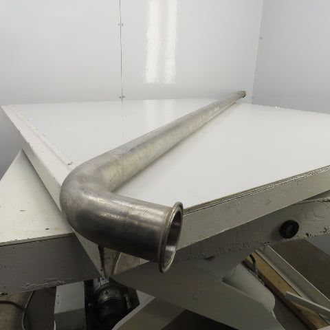 1-1/2" Stainless Steel Sanitary Pipe 84" OAL W/90° Elbow