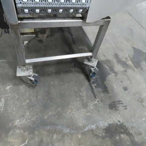 54" Stainless Steel Slide Bed Transfer Conveyor 12" Plastic Chain Belt 30FPM 3Ph