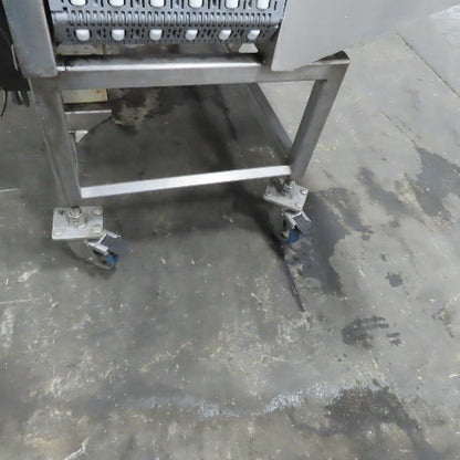 54" Stainless Steel Slide Bed Transfer Conveyor 12" Plastic Chain Belt 30FPM 3Ph