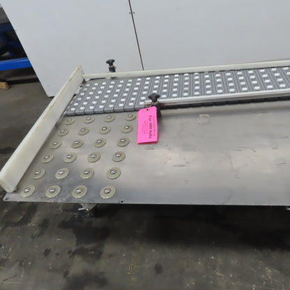 54" Stainless Steel Slide Bed Transfer Conveyor 12" Plastic Chain Belt 30FPM 3Ph